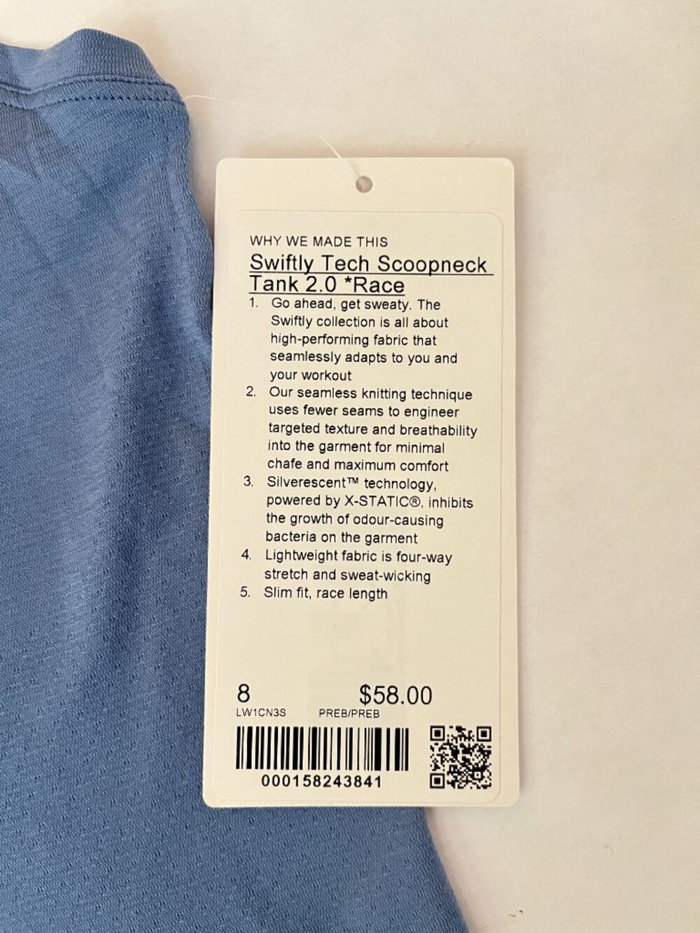 NWT Lululemon Swiftly Tech Racerback Tank Top 2.0 *Waist Length 8 Purple/blue - Picture 3 of 5